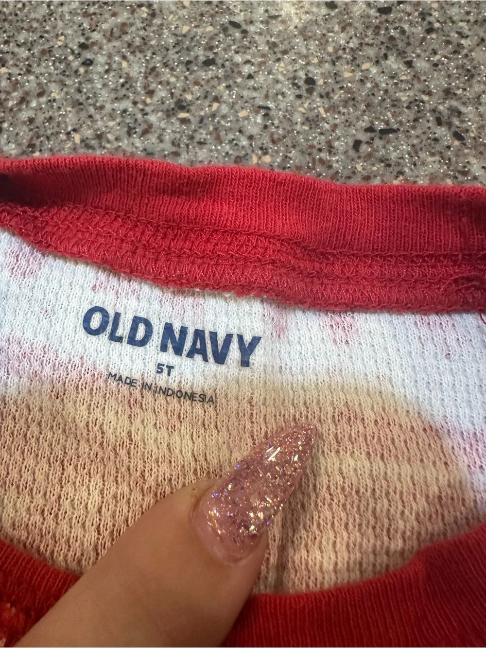 Old Navy Red & White pj top